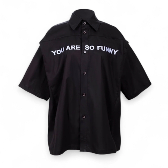 Natasha Zinko Other - NATASHA ZINKO You Are So Funny Men's XL BUTTON DOWN Short Sleeve Shirt UNISEX
